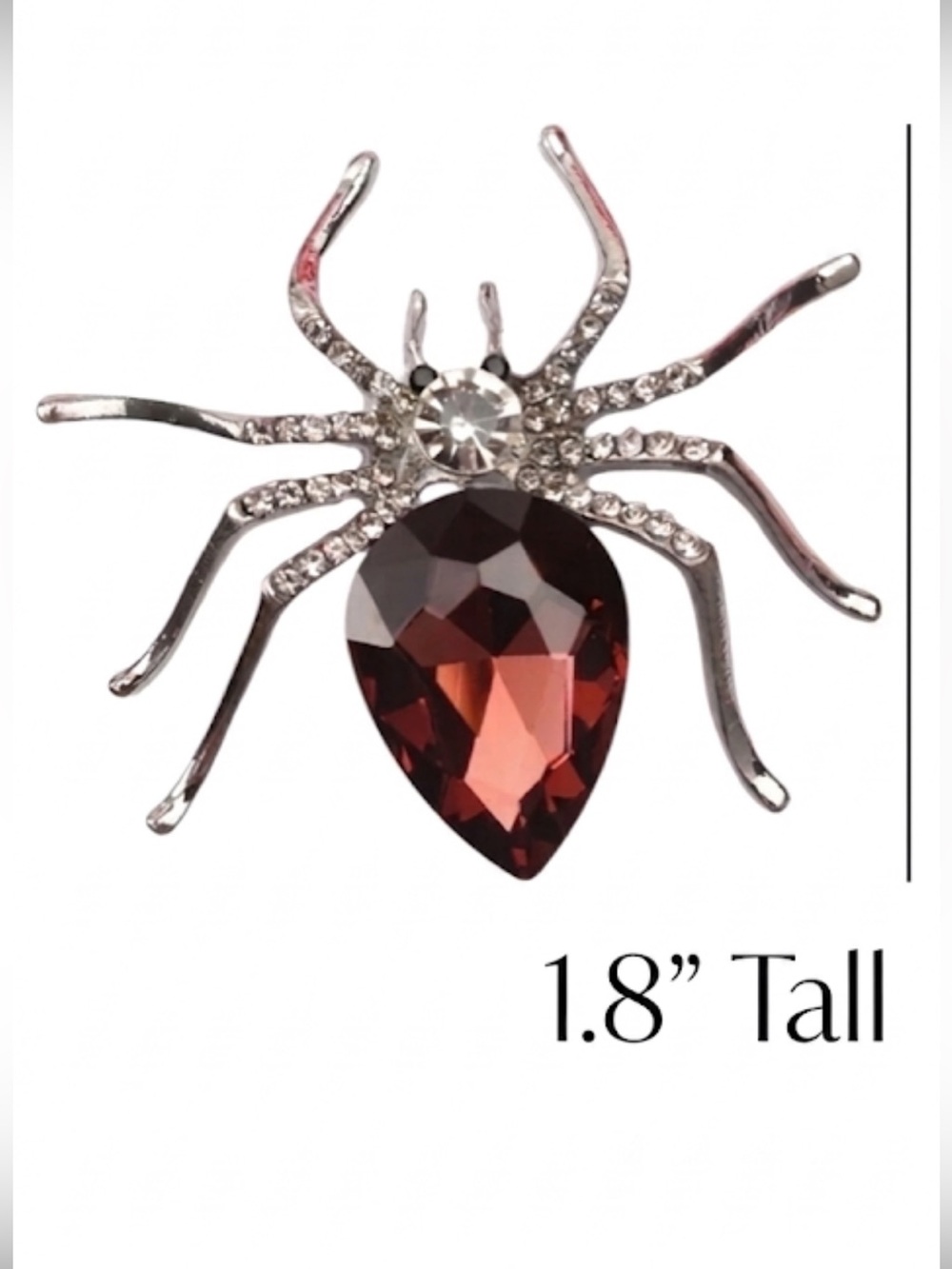 NWT Sparkly Rhinestone Spider Lapel Pin Large Gemstone Insect Brooch Halloween - Picture 4 of 6